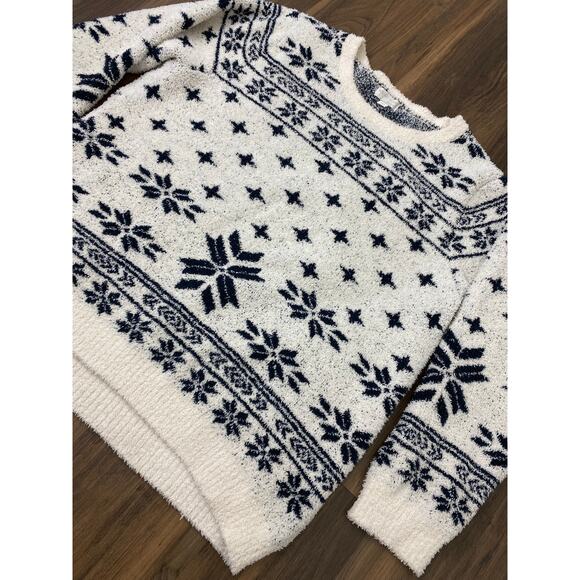 Women Barefoot Dreams Cozy Chic Seaside Nordic snowflake pullover sweater 2X - Picture 2 of 4